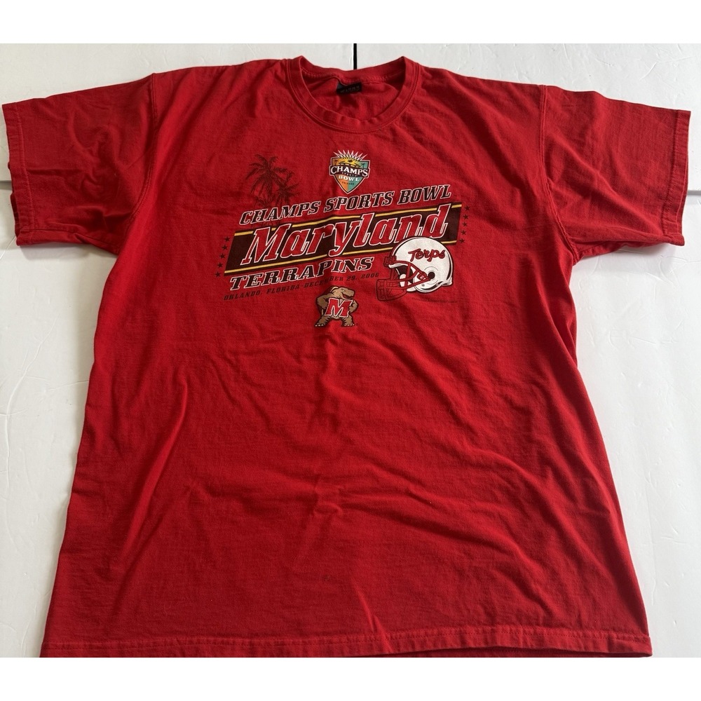 Maryland terrapins Red T Shirt Champs Sport Bowl 2006. XL